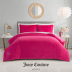 Ensembles de couette et taies d'oreiller en velours uni Juicy Couture