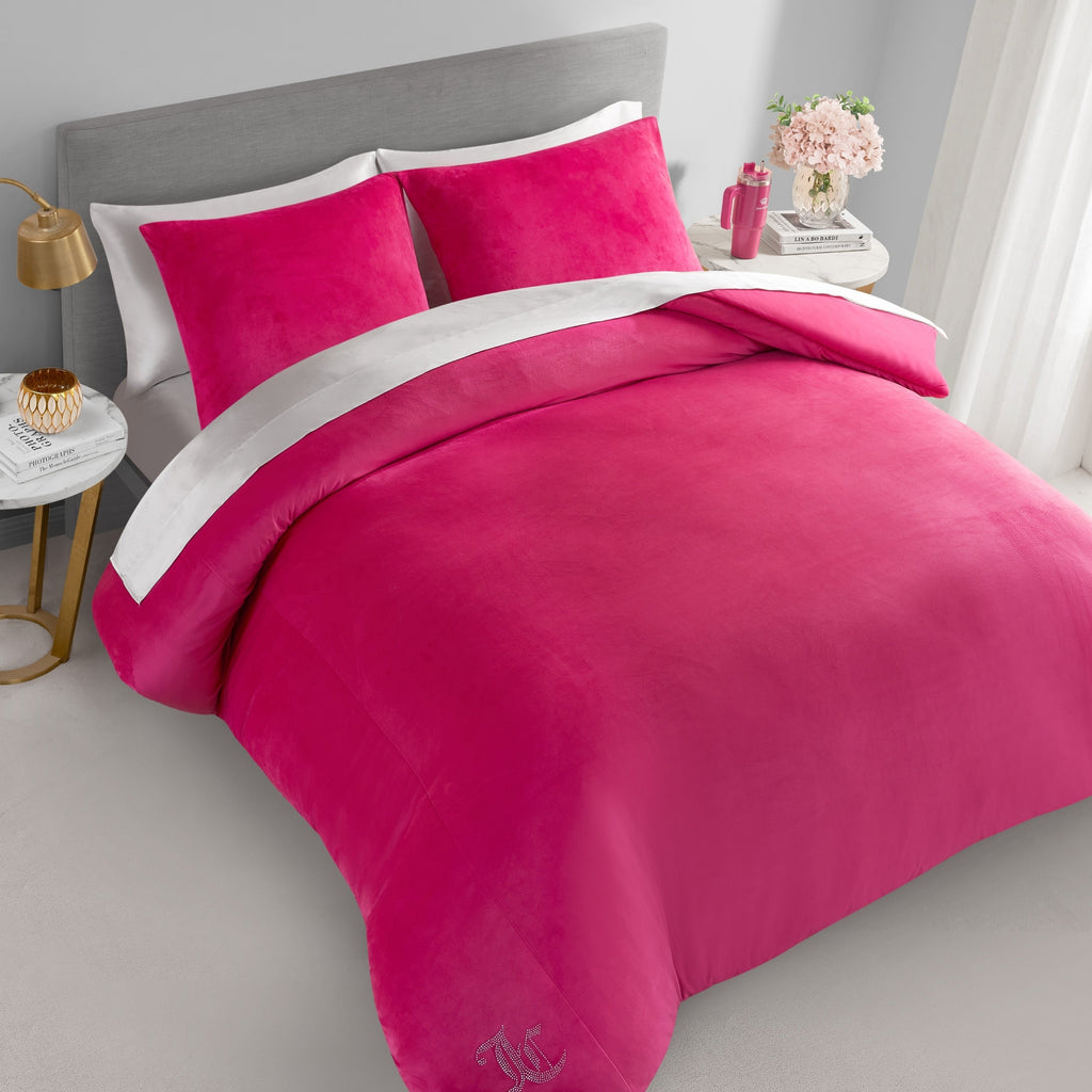 Ensembles de couette et taies d'oreiller en velours uni Juicy Couture