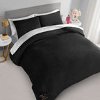 Ensembles de couette et taies d'oreiller en velours uni Juicy Couture