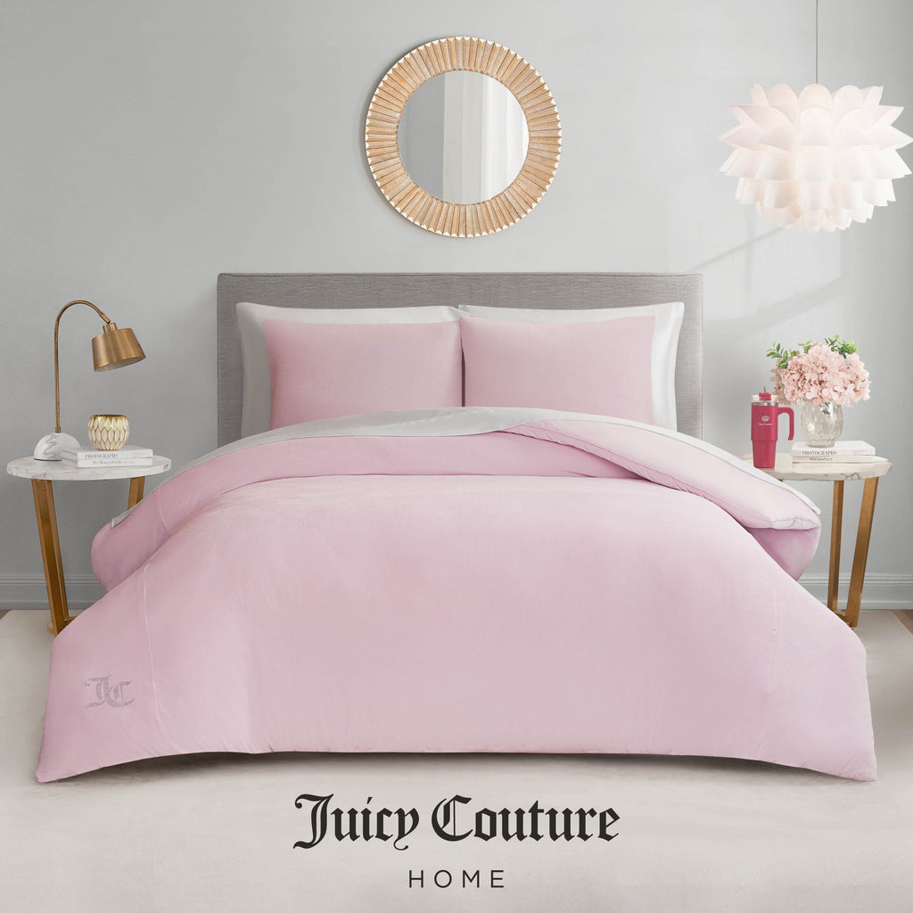 Ensembles de couette et taies d'oreiller en velours uni Juicy Couture
