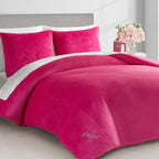 Ensembles de couette et taies d'oreiller en velours uni Juicy Couture