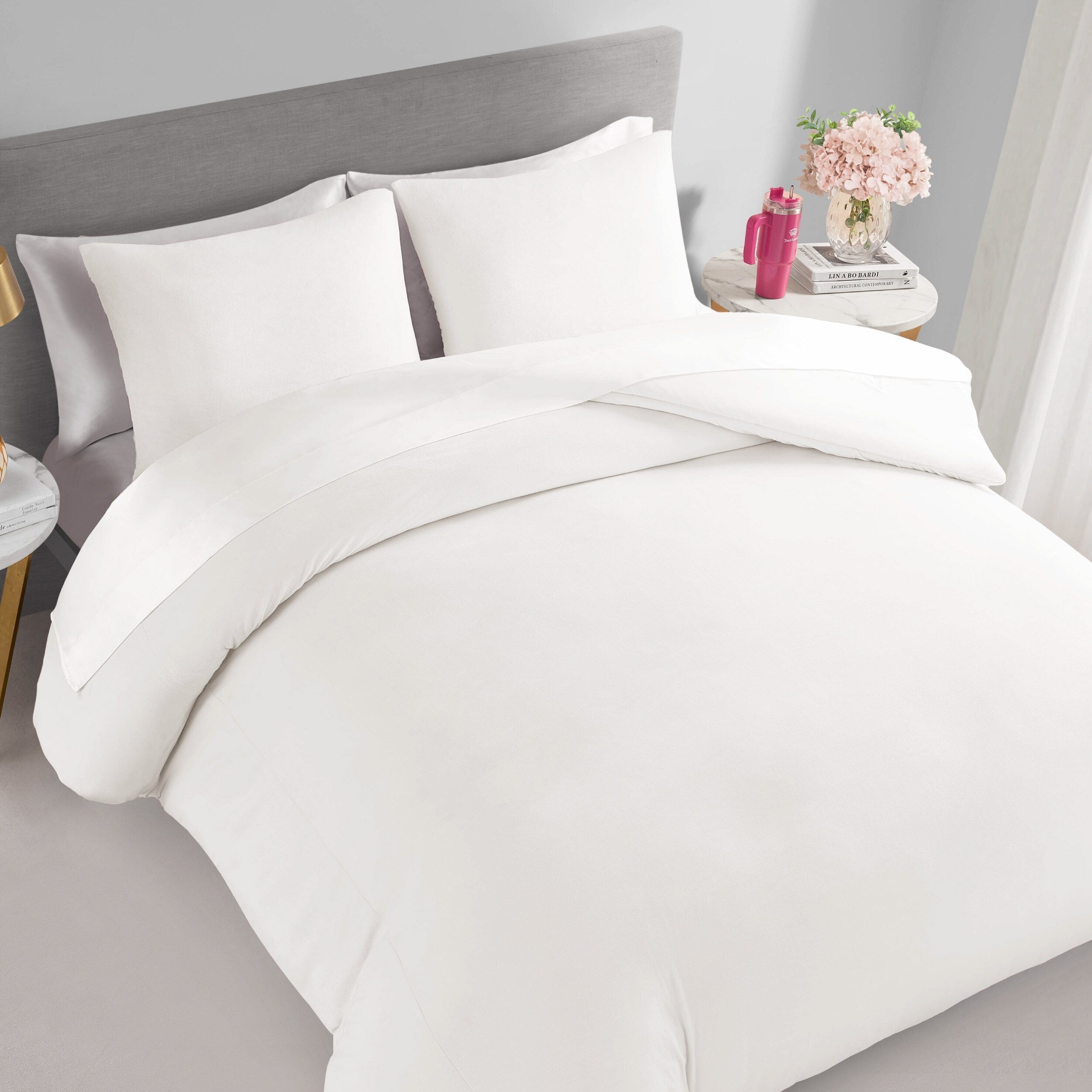Ensembles de couette et taies d'oreiller en velours uni Juicy Couture