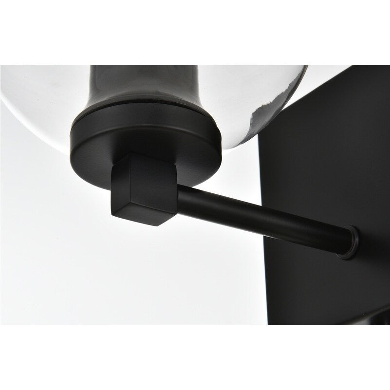 Applique de salle de bain Julian 1 lumière noire et transparente