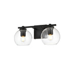 Applique de salle de bain Julian 1 lumière noire et transparente