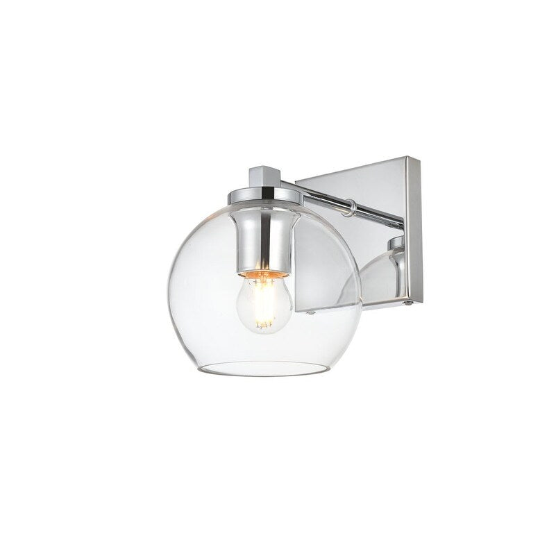 Applique de salle de bain Julian 1 lumière noire et transparente