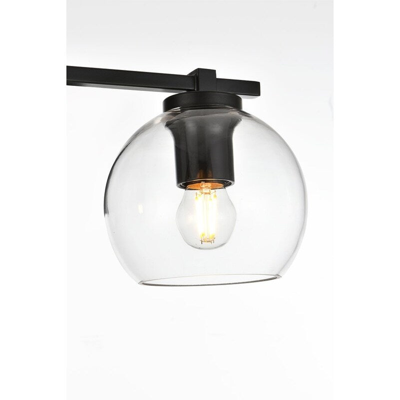 Applique de salle de bain Julian 1 lumière noire et transparente