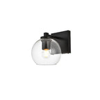 Applique de salle de bain Julian 1 lumière noire et transparente