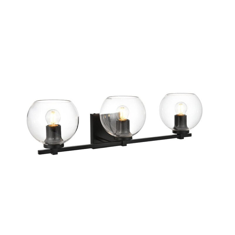 Applique de salle de bain Julian 1 lumière noire et transparente