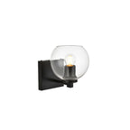 Applique de salle de bain Julian 1 lumière noire et transparente