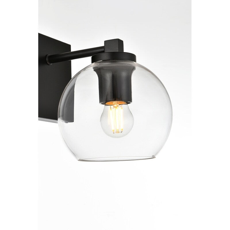 Applique de salle de bain Julian 1 lumière noire et transparente