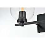 Applique de salle de bain Julian 1 lumière noire et transparente
