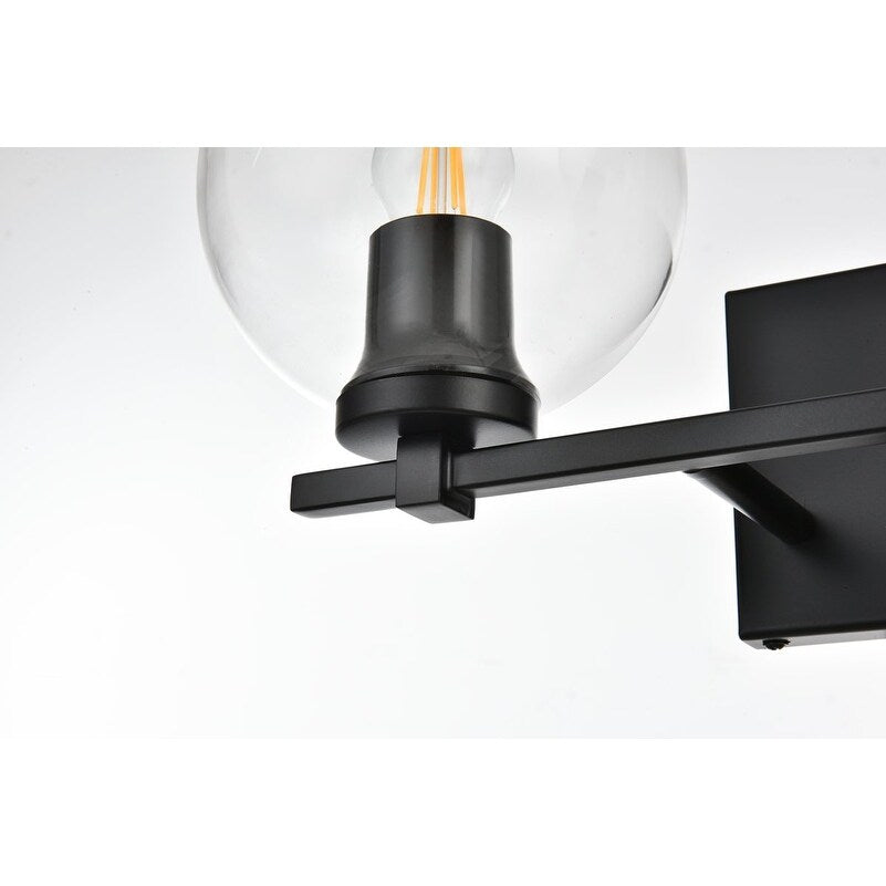 Applique de salle de bain Julian 1 lumière noire et transparente