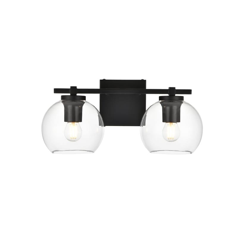 Applique de salle de bain Julian 1 lumière noire et transparente