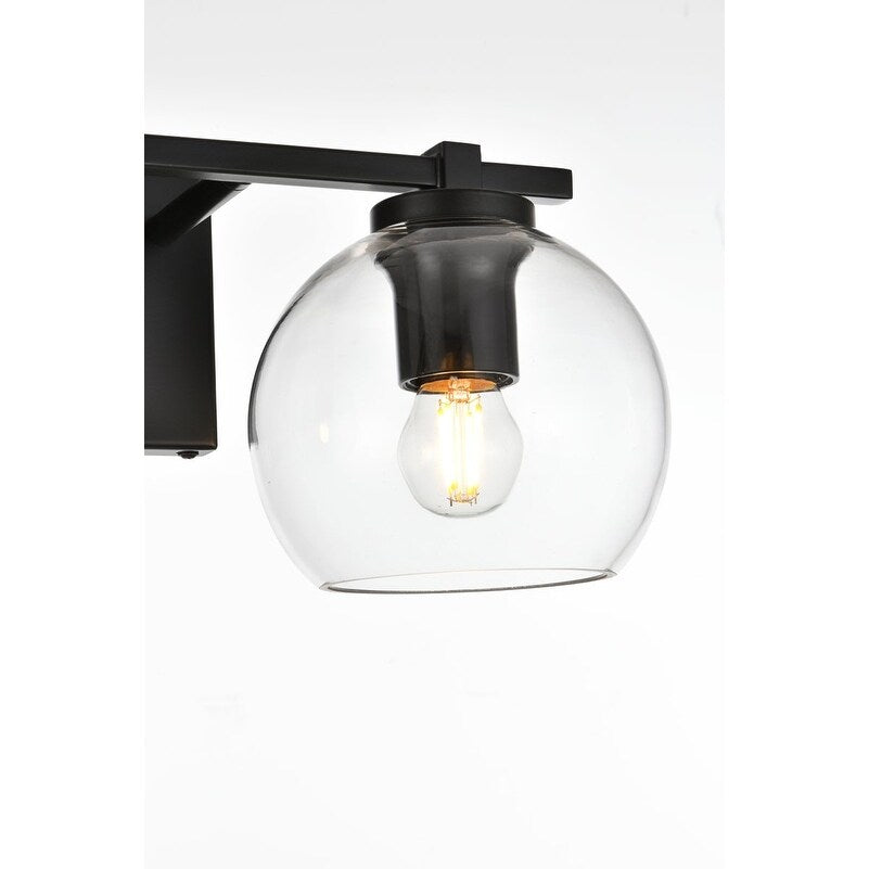 Applique de salle de bain Julian 1 lumière noire et transparente