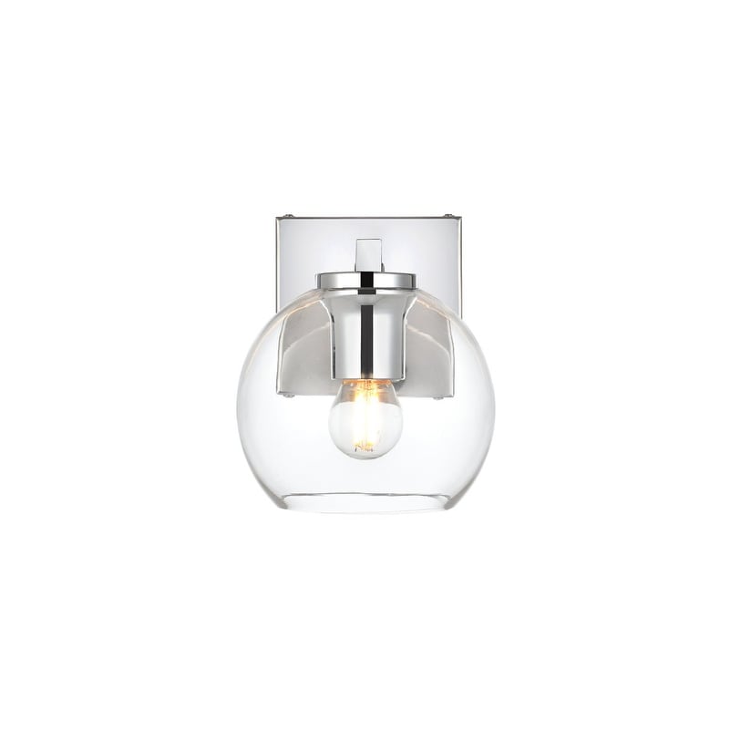 Applique de salle de bain Julian 1 lumière noire et transparente