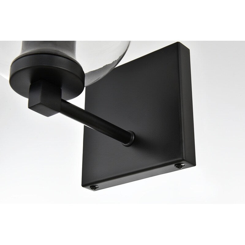 Applique de salle de bain Julian 1 lumière noire et transparente