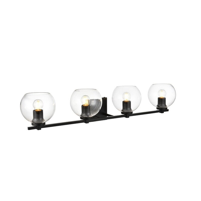 Applique de salle de bain Julian 1 lumière noire et transparente