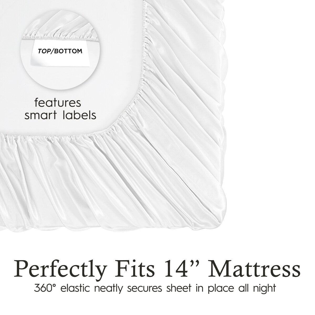 Parures de draps en satin soyeux Juliette LeBlanc New York