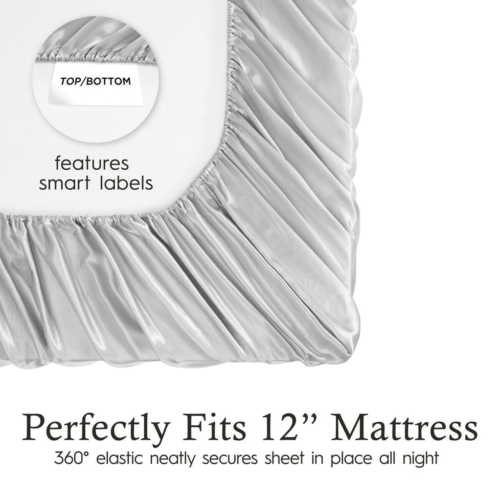 Parures de draps en satin soyeux Juliette LeBlanc New York