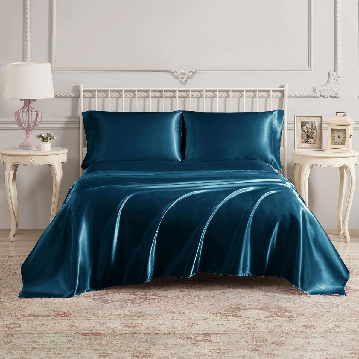 Parures de draps en satin soyeux Juliette LeBlanc New York