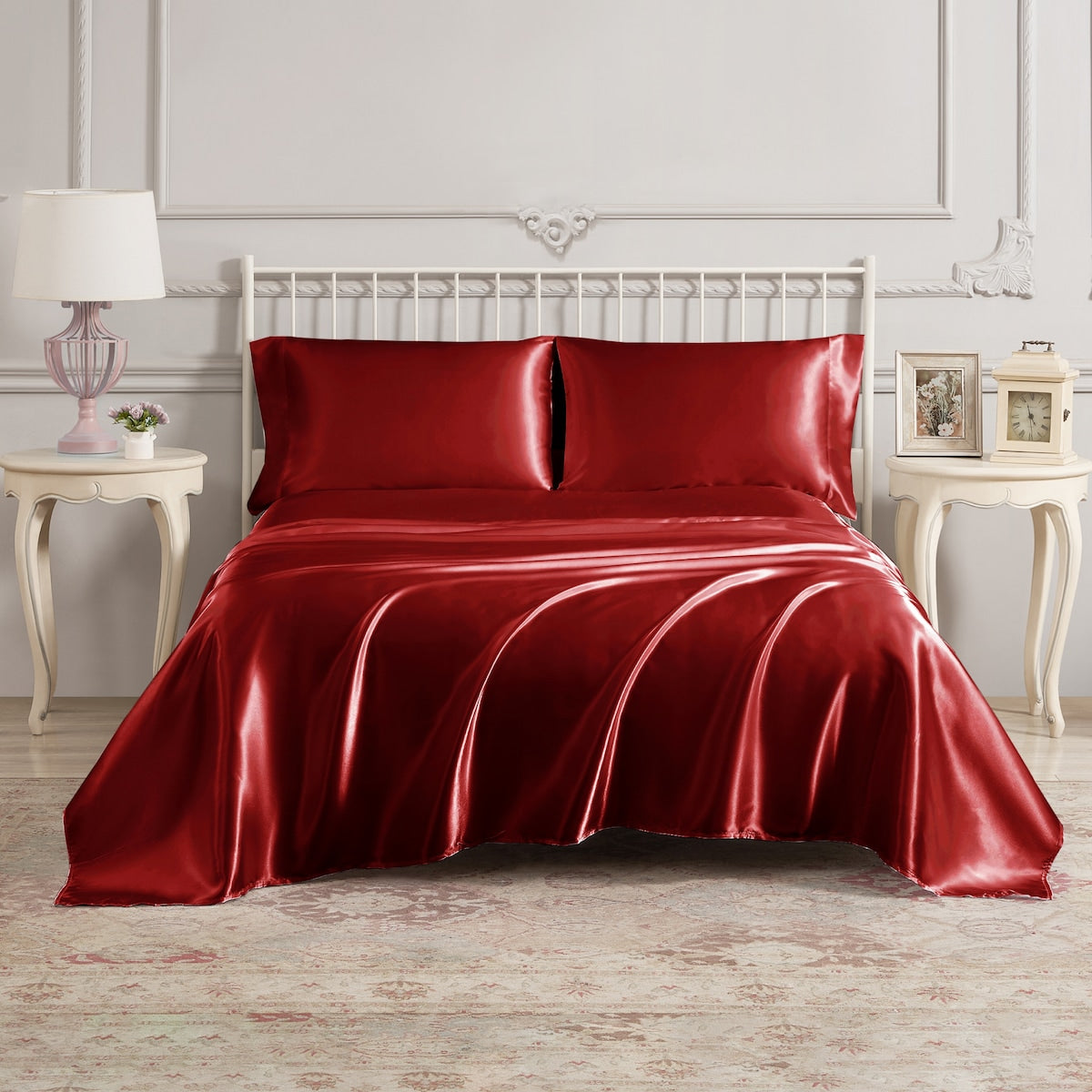 Parures de draps en satin soyeux Juliette LeBlanc New York