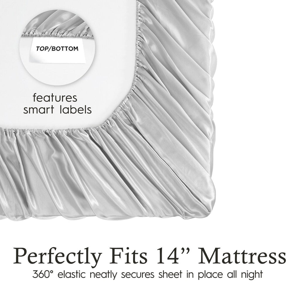 Parures de draps en satin soyeux Juliette LeBlanc New York