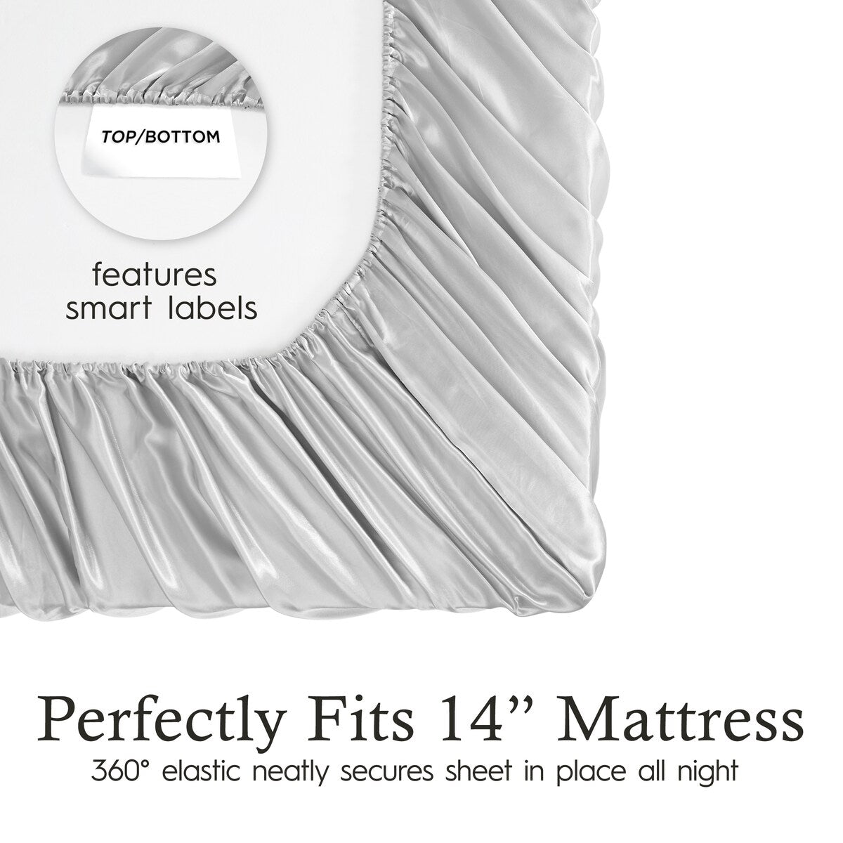 Parures de draps en satin soyeux Juliette LeBlanc New York