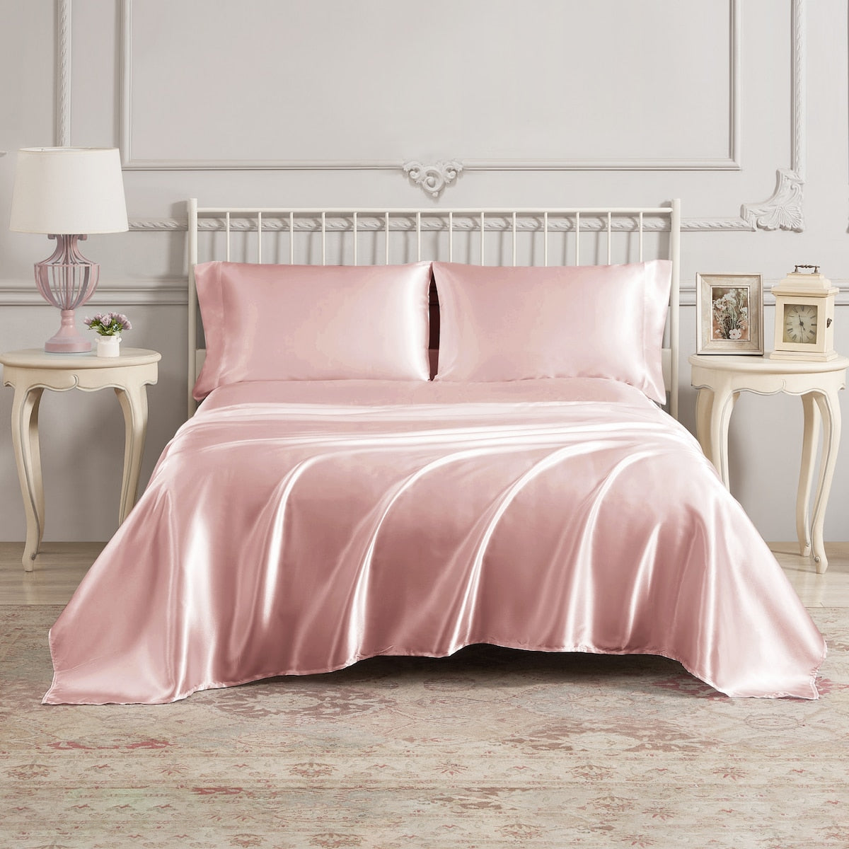 Parures de draps en satin soyeux Juliette LeBlanc New York