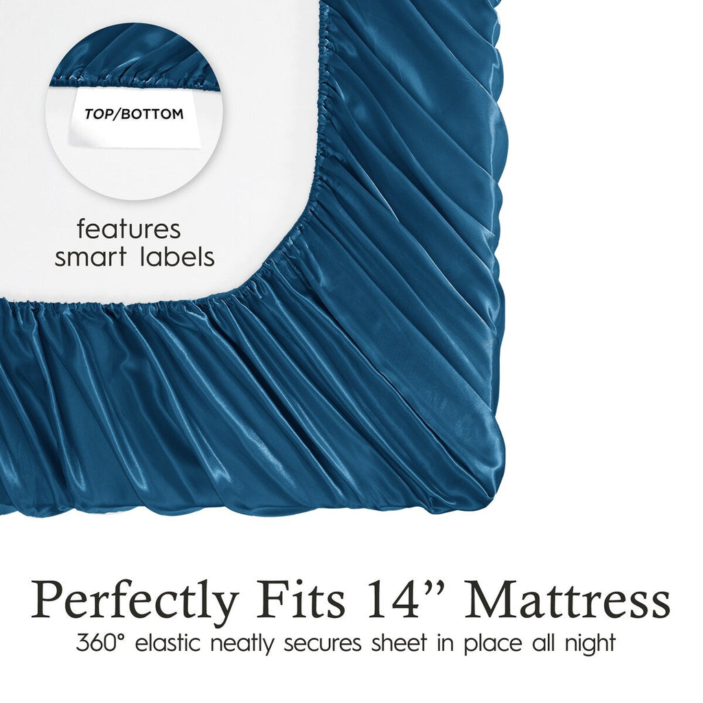 Parures de draps en satin soyeux Juliette LeBlanc New York