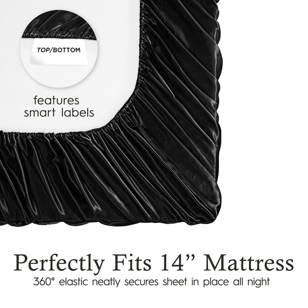 Parures de draps en satin soyeux Juliette LeBlanc New York