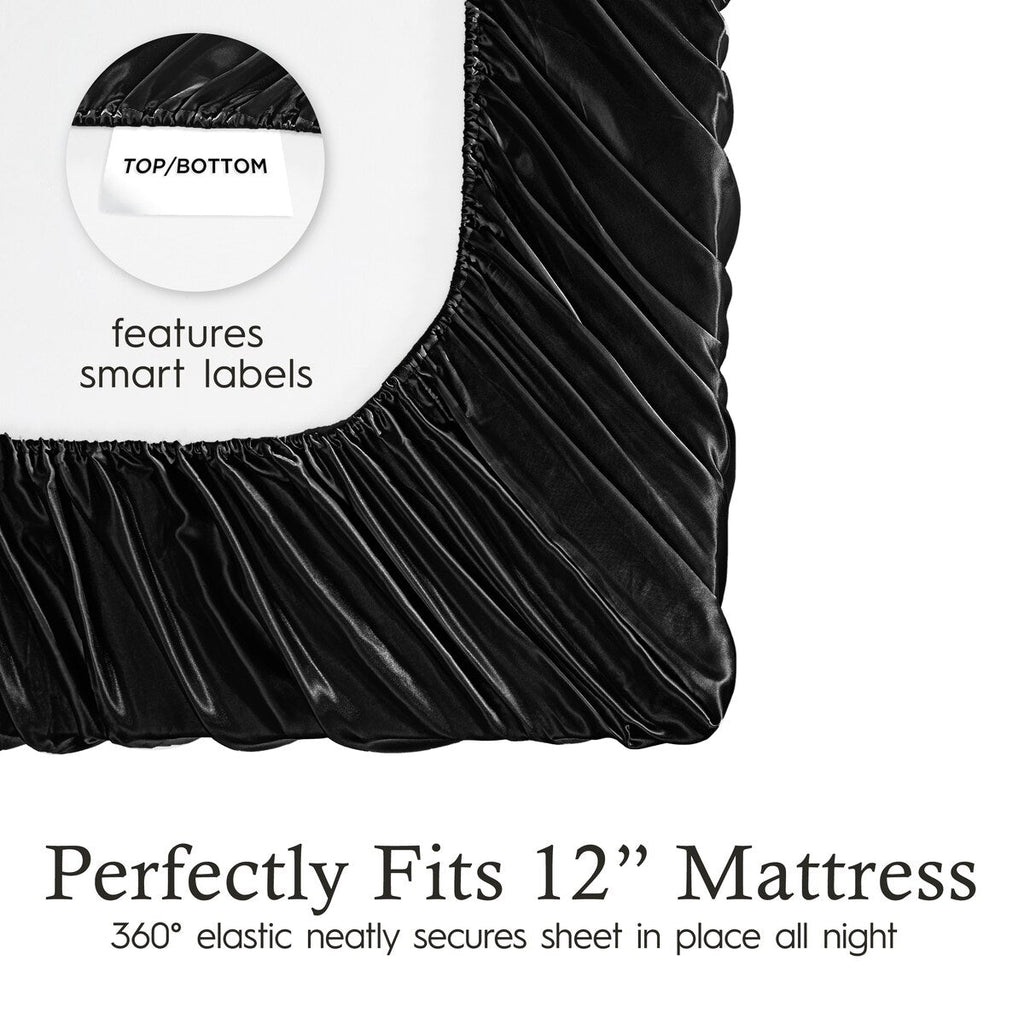 Parures de draps en satin soyeux Juliette LeBlanc New York
