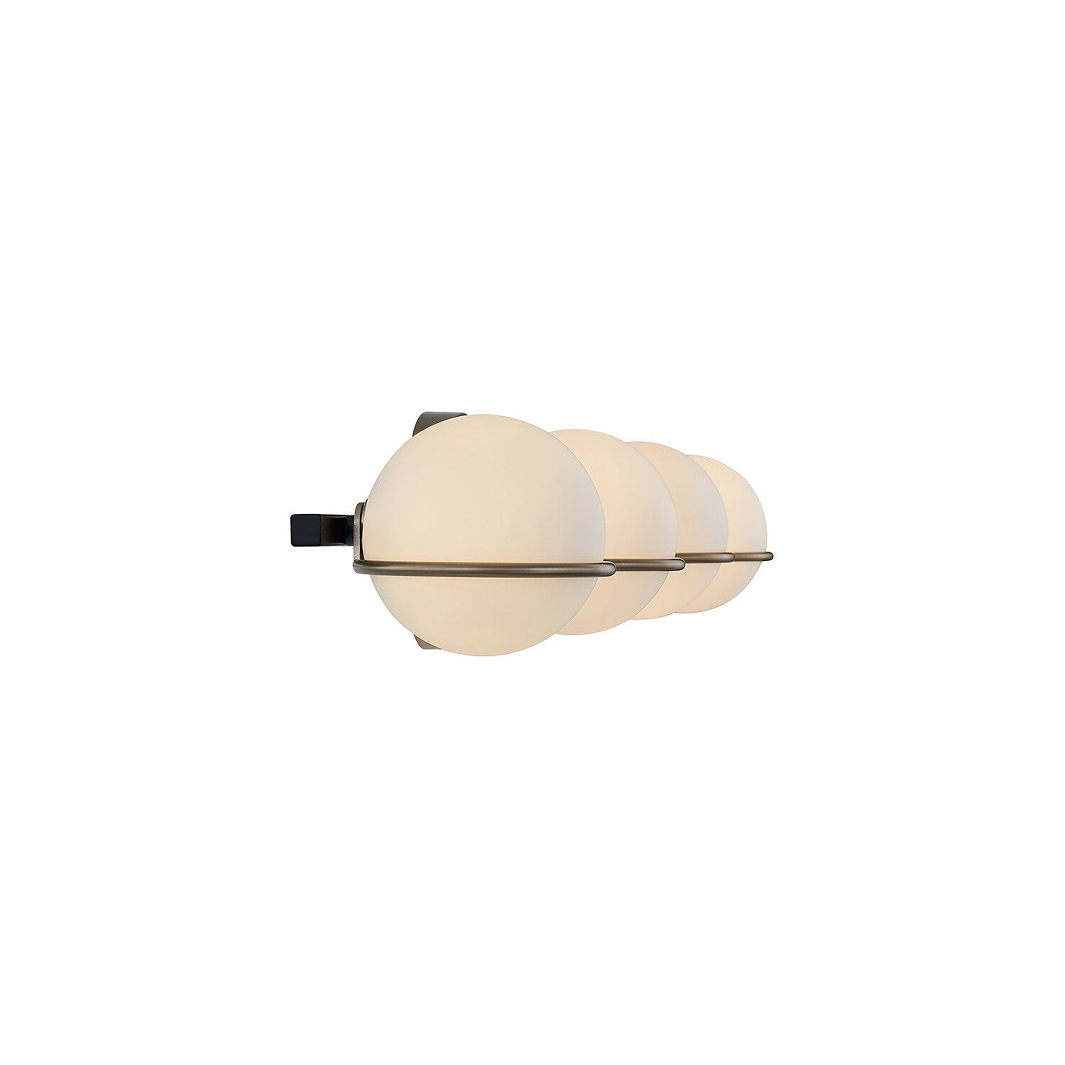Barre de salle de bain Justice Design Group EVOLV Fusion Centric à 4 lumières avec abat-jour en verre opale