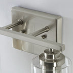 Applique de salle de bain KAWOTI à 2 lampes à intensité variable avec abat-jour en verre transparent