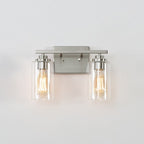 Applique de salle de bain KAWOTI à 2 lampes à intensité variable avec abat-jour en verre transparent