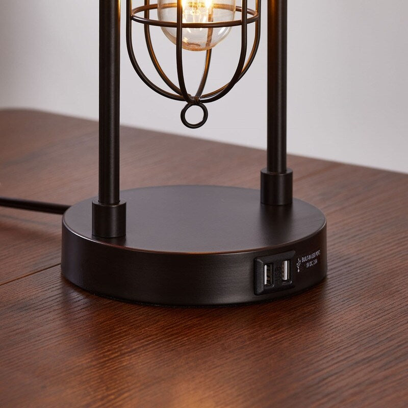 Ensemble de lampes de table KAWOTI de 21,5 pouces avec veilleuse, ports USB et ampoules
