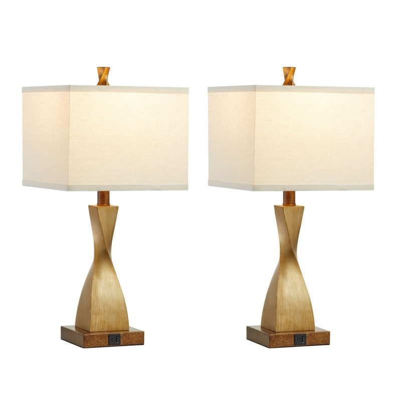 Lampe de table tactile KAWOTI 22'' avec ports USB et ampoules (lot de 2)
