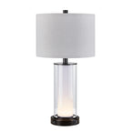 Ensemble de 2 lampes de table modernes en verre KAWOTI de 23 pouces avec veilleuse