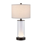 Ensemble de 2 lampes de table modernes en verre KAWOTI de 23 pouces avec veilleuse