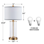 Ensemble de lampes de table à commande tactile KAWOTI 23.25 avec port USB et ampoules