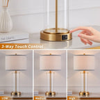 Ensemble de lampes de table à commande tactile KAWOTI 23.25 avec port USB et ampoules