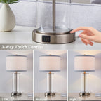 Ensemble de lampes de table à commande tactile KAWOTI 23.25 avec port USB et ampoules