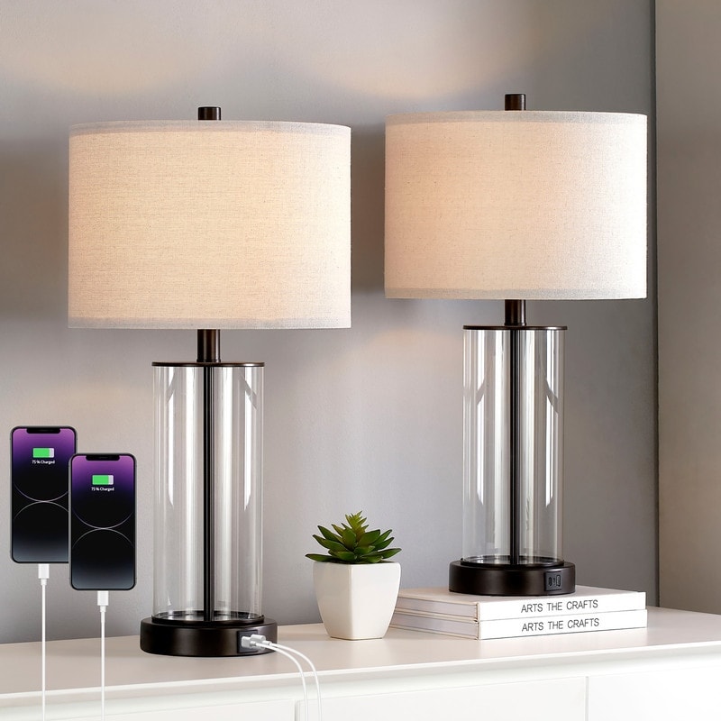 Ensemble de lampes de table à commande tactile KAWOTI 23.25 avec port USB et ampoules