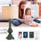 Ensemble de lampes de table KAWOTI 25,5 pouces avec ports USB et ampoules (lot de 2) - L 12 x H 25,5