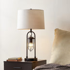 Lampe de table KAWOTI 26 pouces en bronze foncé avec ports USB et veilleuse
