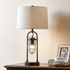 Lampe de table KAWOTI 26 pouces en bronze foncé avec ports USB et veilleuse