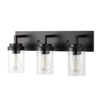 Applique de salle de bain KAWOTI à 3 lampes avec abat-jour en verre transparent