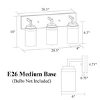 Applique de salle de bain KAWOTI à 3 lampes avec abat-jour en verre transparent