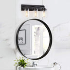 Applique de salle de bain KAWOTI à 3 lampes avec abat-jour en verre transparent
