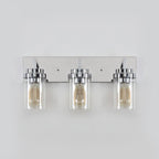 Applique de salle de bain KAWOTI à 3 lampes avec abat-jour en verre transparent