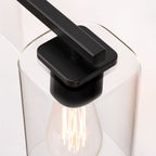 Applique de salle de bain KAWOTI à 3 lampes avec abat-jour rectangulaire en verre
